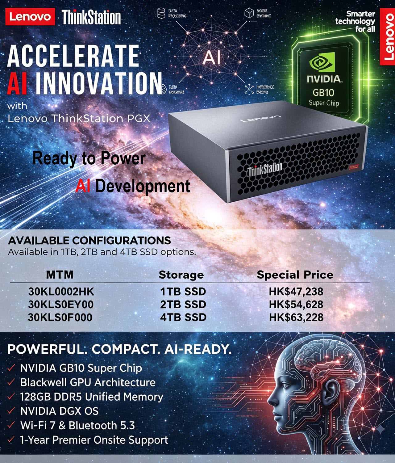Lenovo ThinkStation PGX with NVIDIA GB10 Superchip
